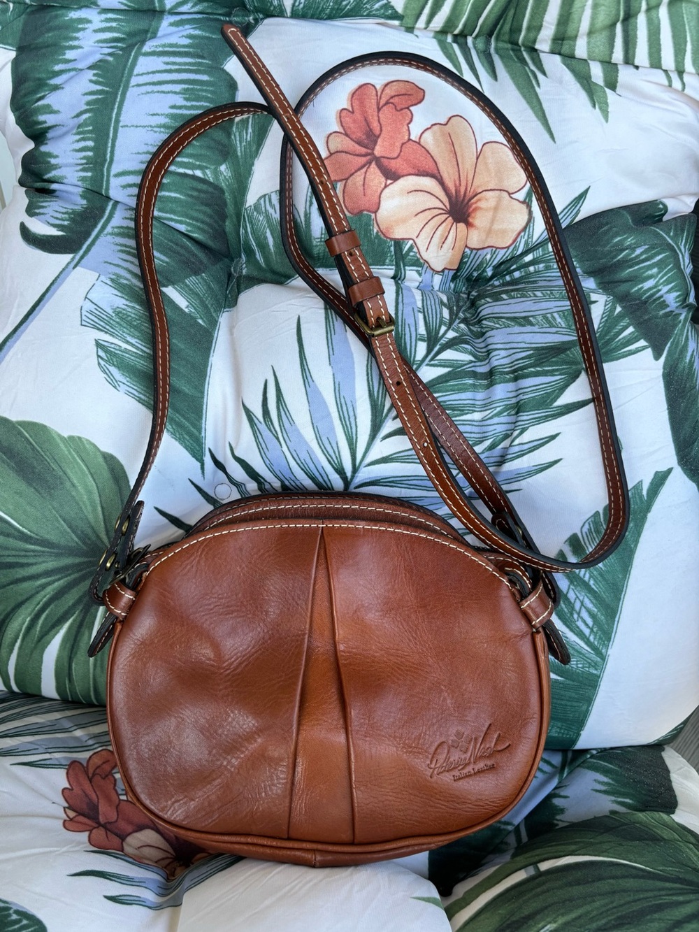 Patricia Nash Chania Leather Crossbody Bag-Tan-